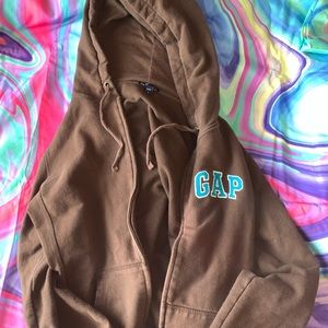 brown indie gap zip up